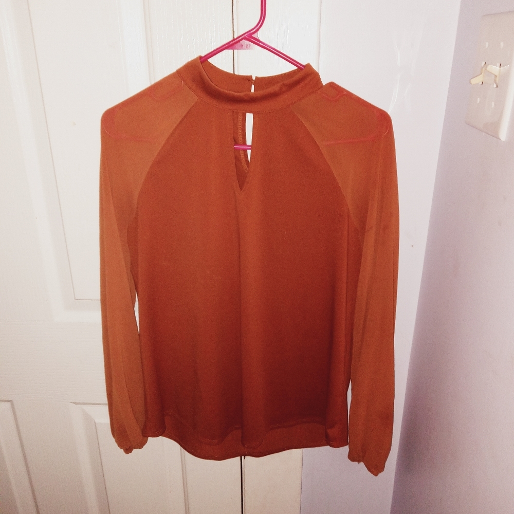 Worthington Blouse, Size S, Pumpkin Bread